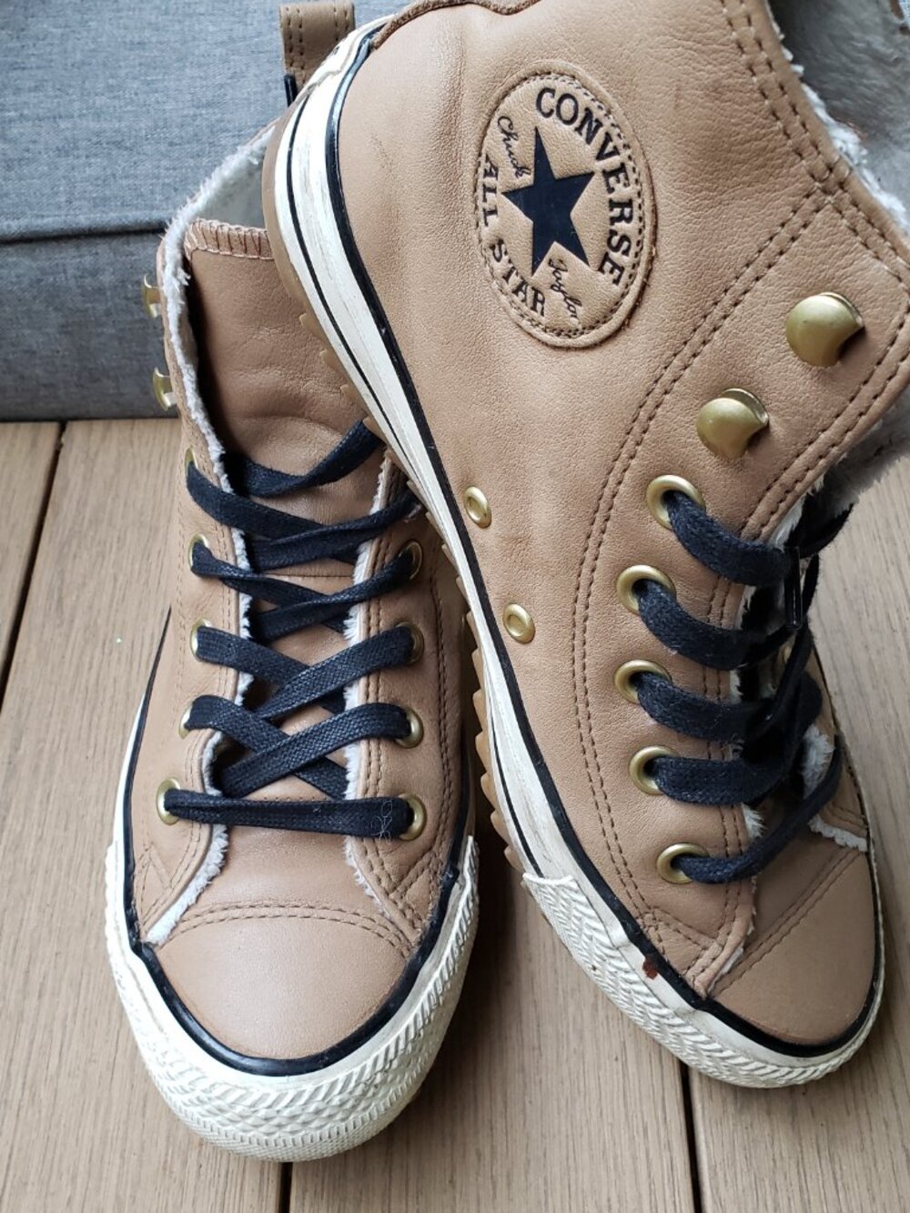 EUC CTAS Converse Fur Lined Leather Hiker Boot (6.5W; 4.5M) KICKS - Picture 1 of 7
